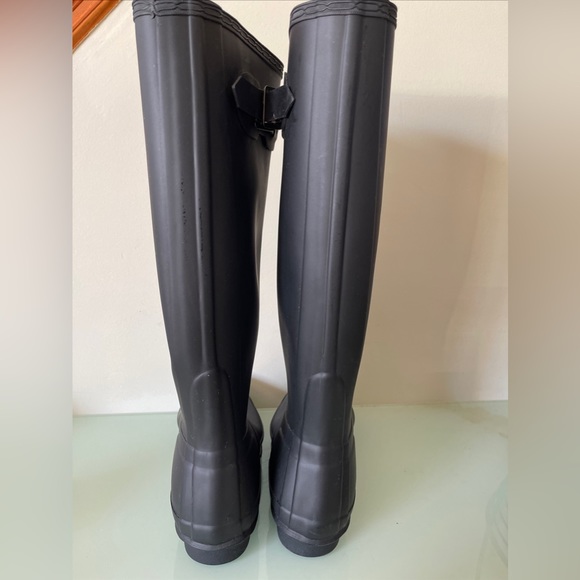 Worn Once Hunter Original Tall Rain Boots Black Refined Women's 7 - Picture 5 of 10